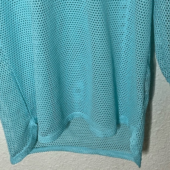 NWOT Ideology Turquoise Swim Cover Up Hooded Top Sz Large - Picture 3 of 6